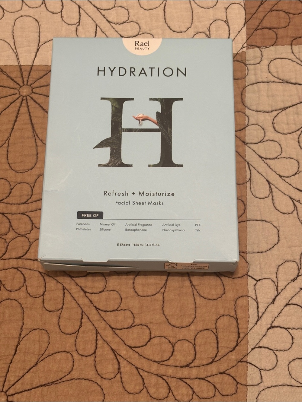 Rael Beauty Hydration Facial Sheet Masks 5 Pack Refresh + Moisturize NEW Sealed